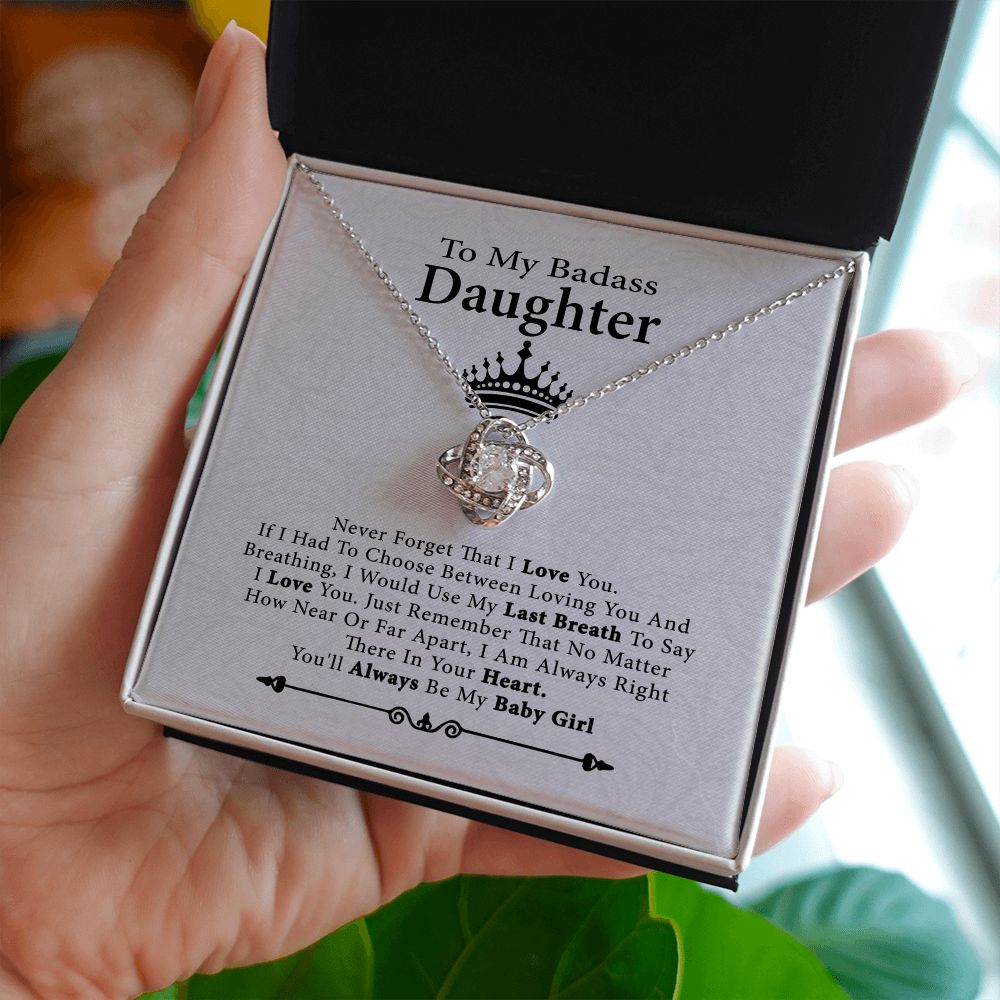 To My Badass Daughter Necklace From Dad, Badass Daughter Necklace Birthday Gift SNJW071207 B0BPD72VND