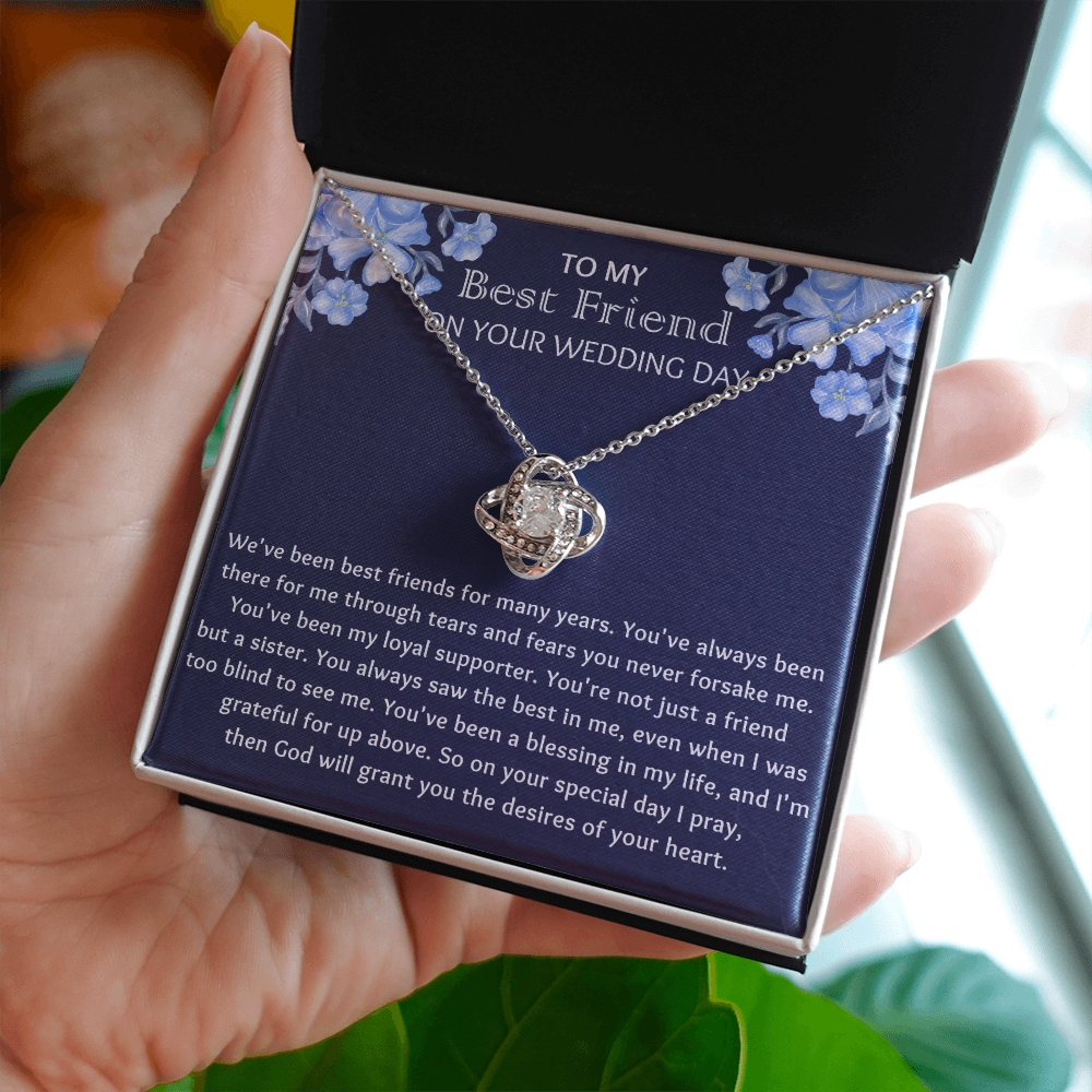 Best Friend Wedding Gift, Best Friend Gift Necklace to Bride on Wedding Day