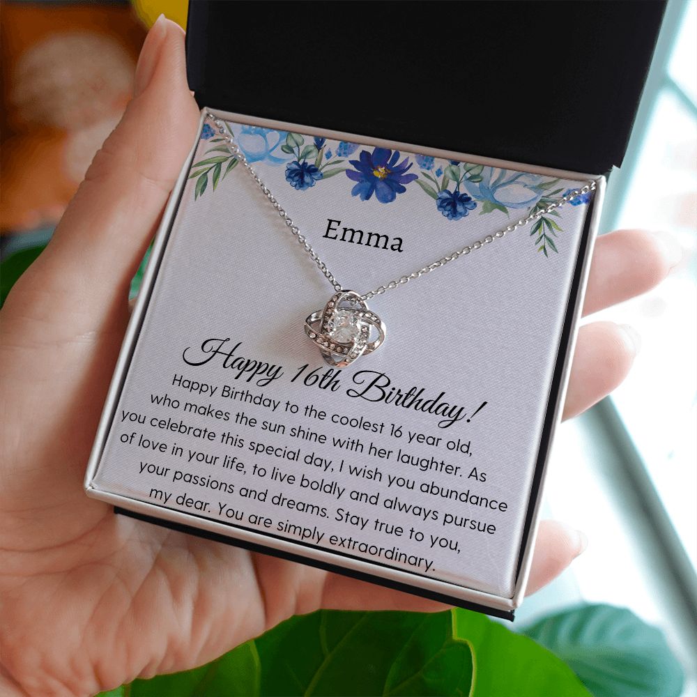 Sweet 16 Necklace - Celebrate Her Milestone Birthday with a Beautiful Gift, Love Knot, 16th Birthday Gift For Her, 16th Birthday Gift 210204