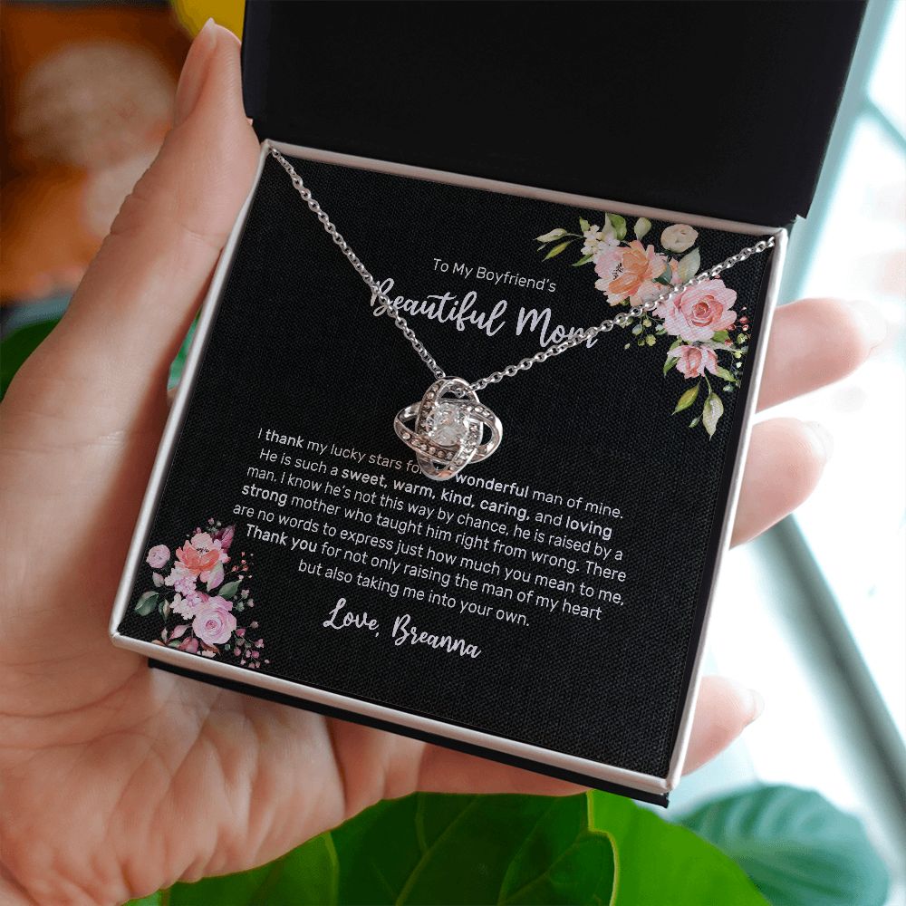 Boyfriend Mom Necklace,Gift for Boyfriend Mother,Birthday Gift,Christmas Gift,Mothers Day Gift for Boyfriends Mom Message Card tt2411 (Breanna)
