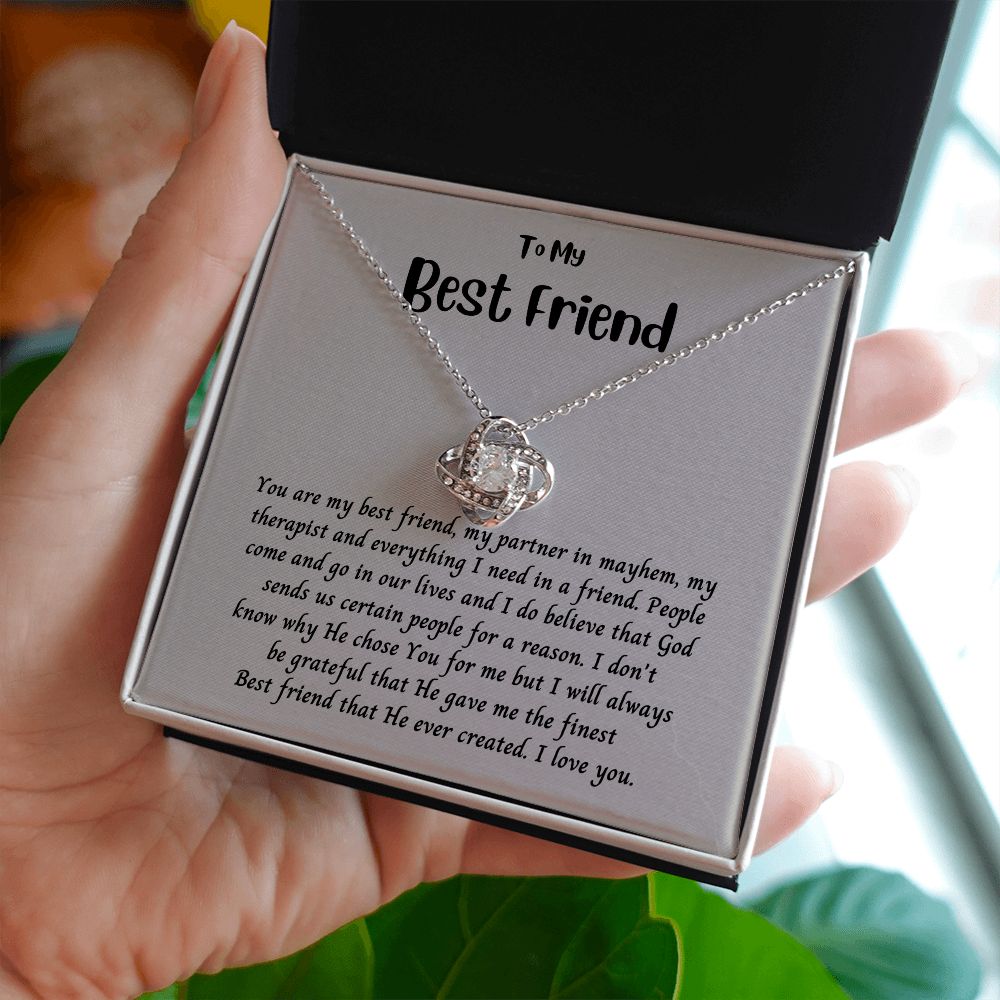 Forever Friends - To My Best Friend Love Knot Necklaces for Women with Message Card 200207