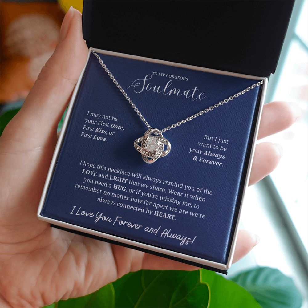 To My Soulmate Necklace for Women: A Beautiful Reminder of Your Love, Gifts For Soulmate, Soulmate Birthday, Soulmate Anniversary, Girlfriend Gift, Love Knot Necklace for her SNJW23-270206