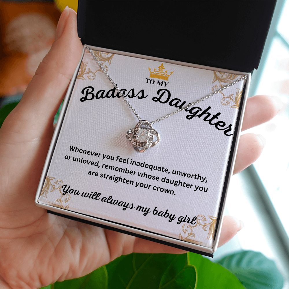 To My Badass Daughter Necklace - "You Will Always Be My Baby" Necklace - A Heartfelt Gift for Your Daughter