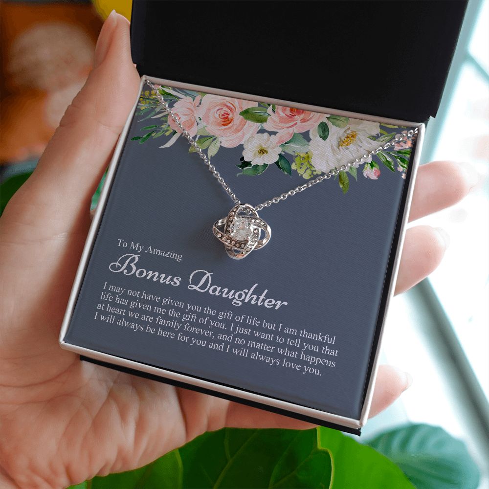 To My Bonus Daughter Necklace, Bonus Daughter Gift, Step Daughter Gift from Stepmom, Step Daughter Gift from Step Dad, Stepdaughter Pendant Necklaces Styles Necklace
