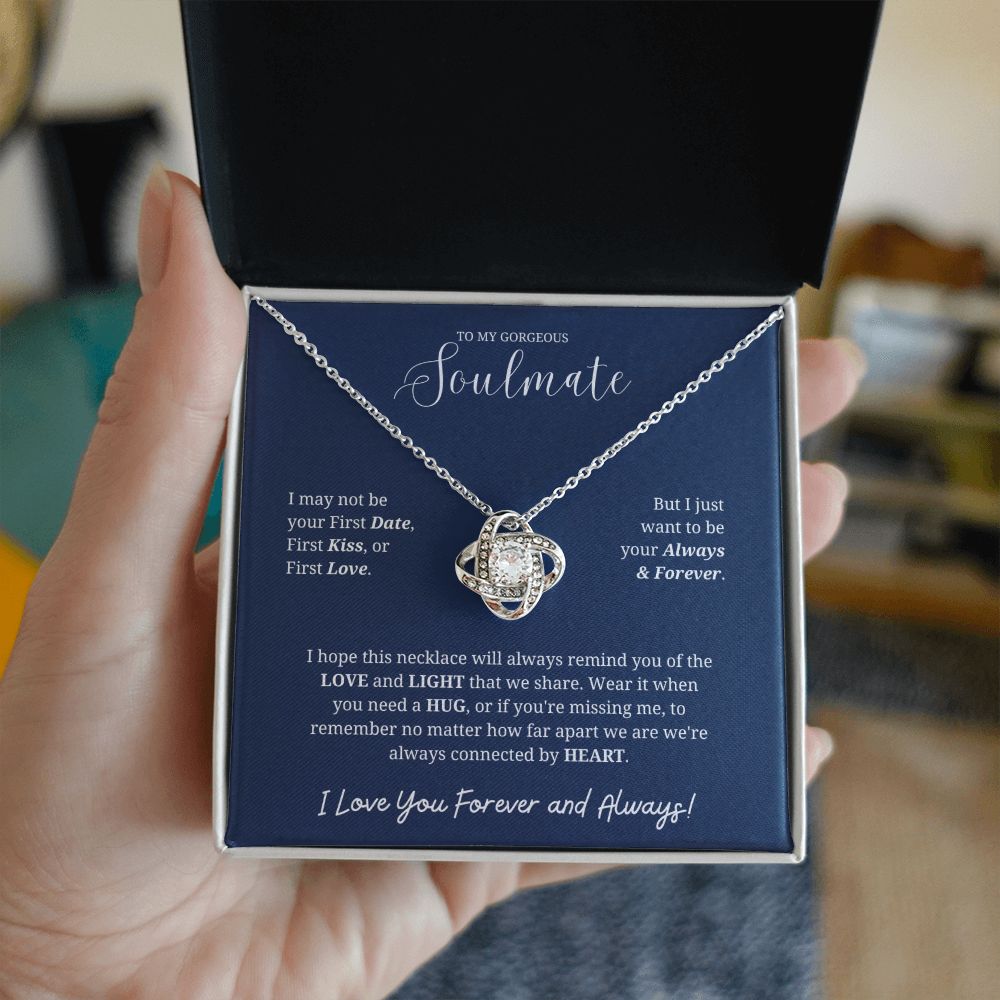 To My Soulmate Necklace for Women: A Beautiful Reminder of Your Love, Gifts For Soulmate, Soulmate Birthday, Soulmate Anniversary, Girlfriend Gift, Love Knot Necklace for her SNJW23-270206