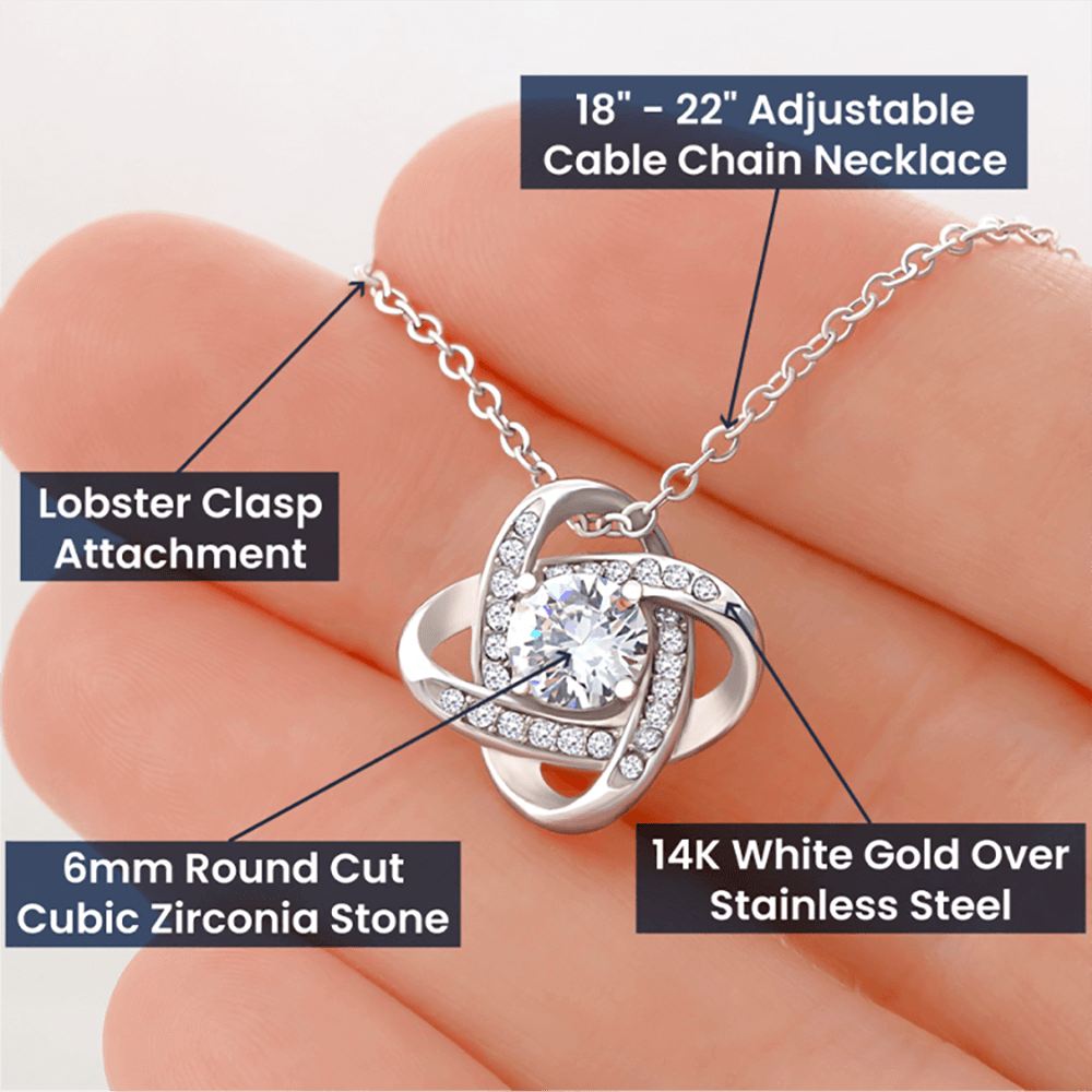 To my wife sterling silver love knot necklace 04127