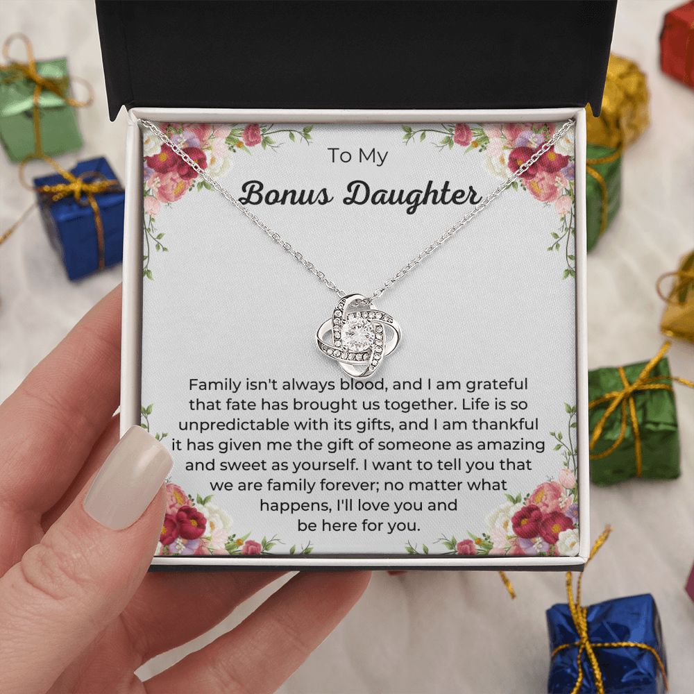 Bonus Daughter Gift - Express Your Love to Your Bonus Daughter with Our Sterling Silver Necklace, Stepmom, Stepdad to daughter, Bonus Daughter Necklace SNJW23-010321