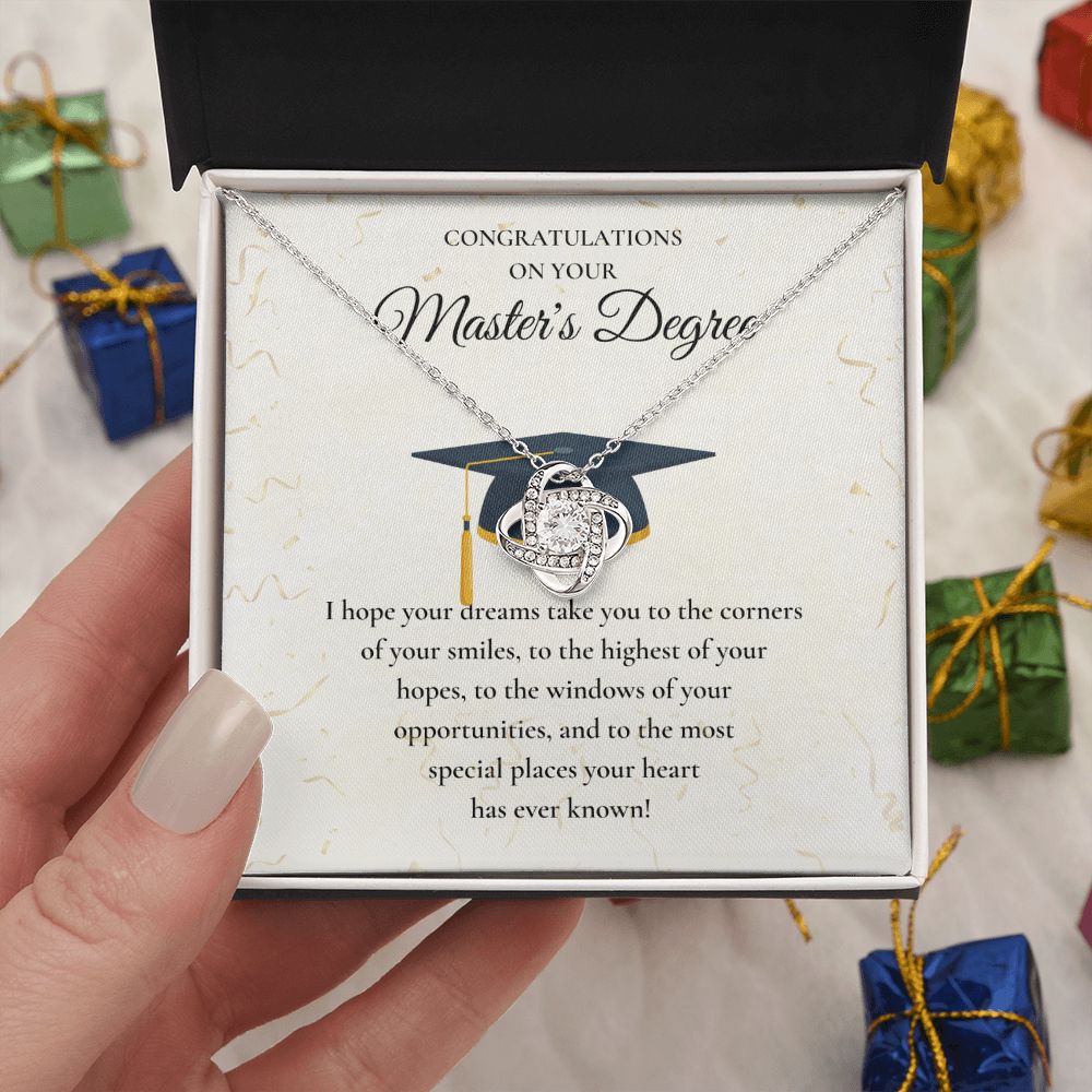 Thoughtful Master's Degree Graduation Gifts, how Your Pride with a Personalized Master's Graduation Gift, Master's Degree Graduation Gift Necklace, Masters Graduation Gift SNJW23-040302