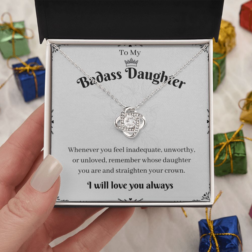 To My Badass Daughter Necklace - Unique and Inspiring Gift for Girls, Badass Daughter Gift, Badass Daughter Jewelry,  Daughter Gift From Mom or Dad SNJW23-230218