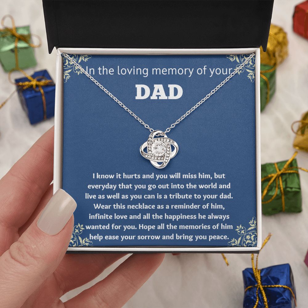 Loss of Dad Memorial Necklace - Sympathy Gift for Grieving Family Members