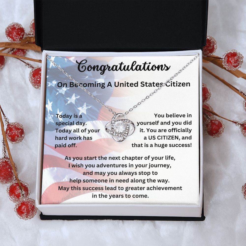 Show Off Your American Pride with Our Unique Citizenship Gifts Necklace - Perfect for Women and New US Citizens
