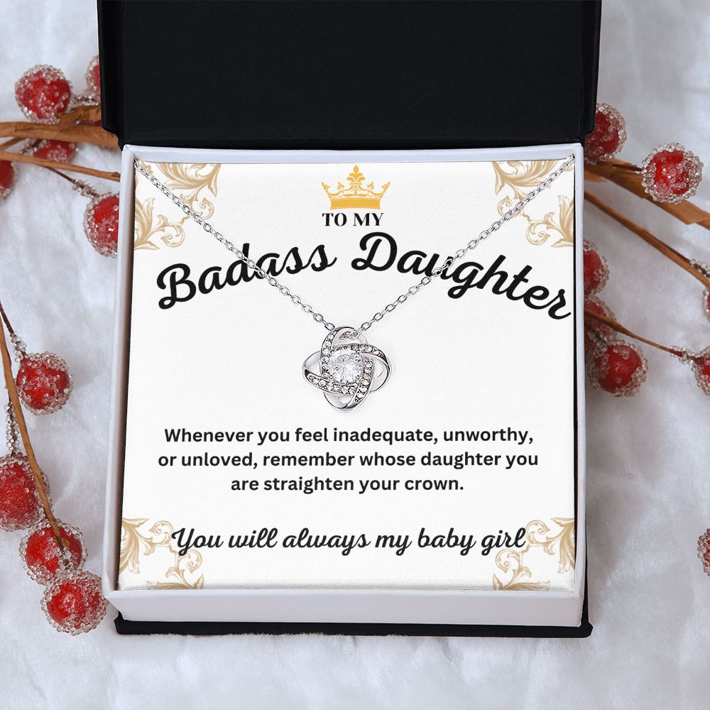 To My Badass Daughter Necklace - "You Will Always Be My Baby" Necklace - A Heartfelt Gift for Your Daughter