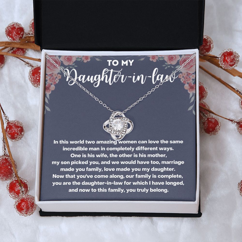 Daughter-in-Law Christmas Gift - Elegant Necklace with Personalized Card to Celebrate the Season