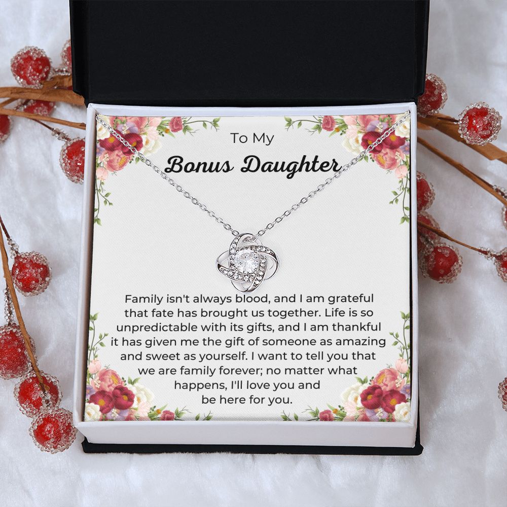 Bonus Daughter Gift - Express Your Love to Your Bonus Daughter with Our Sterling Silver Necklace, Stepmom, Stepdad to daughter, Bonus Daughter Necklace SNJW23-010321