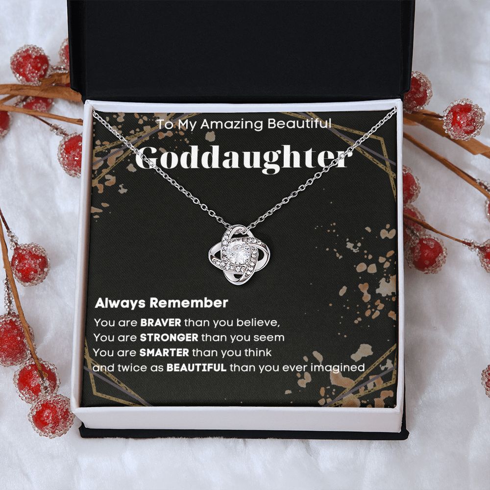 Goddaughter Gift from Godmother - Beautiful Necklace with Heartwarming Message Card - Thoughtful Necklace and Personalized Message Card Combo
