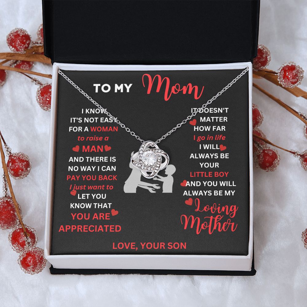 Heartwarming Gifts for Mom from Son – Thoughtful Necklace with Personalized Message Card
