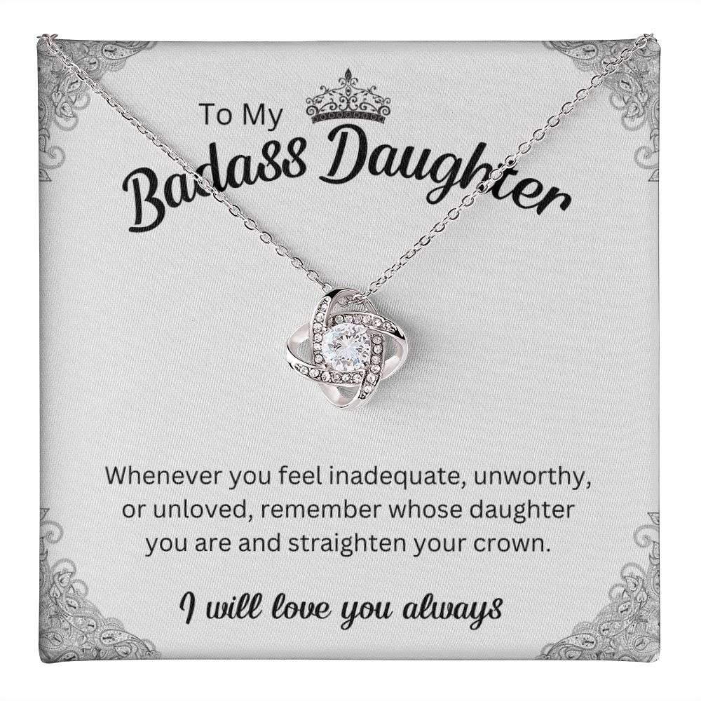 To My Badass Daughter Necklace - Inspirational Pendant for Girls,  Badass Daughter Gift, Badass Daughter Jewelry,  Daughter Gift From Mom or Dad  SNJW23-230211
