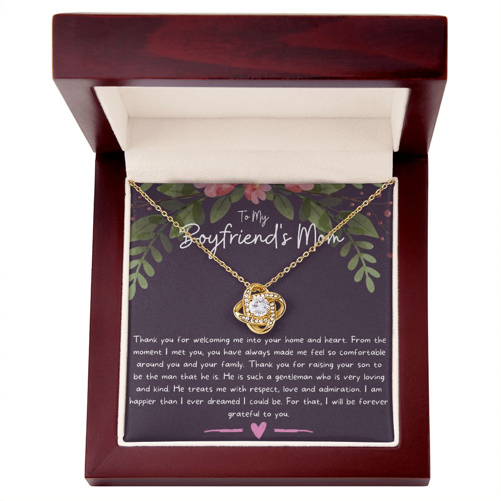 To My Boyfriend's Mom Necklace - Meaningful Boyfriend Mom Gift for Mother's Day and Beyond - The Perfect Necklace for Your Boyfriend's Mom