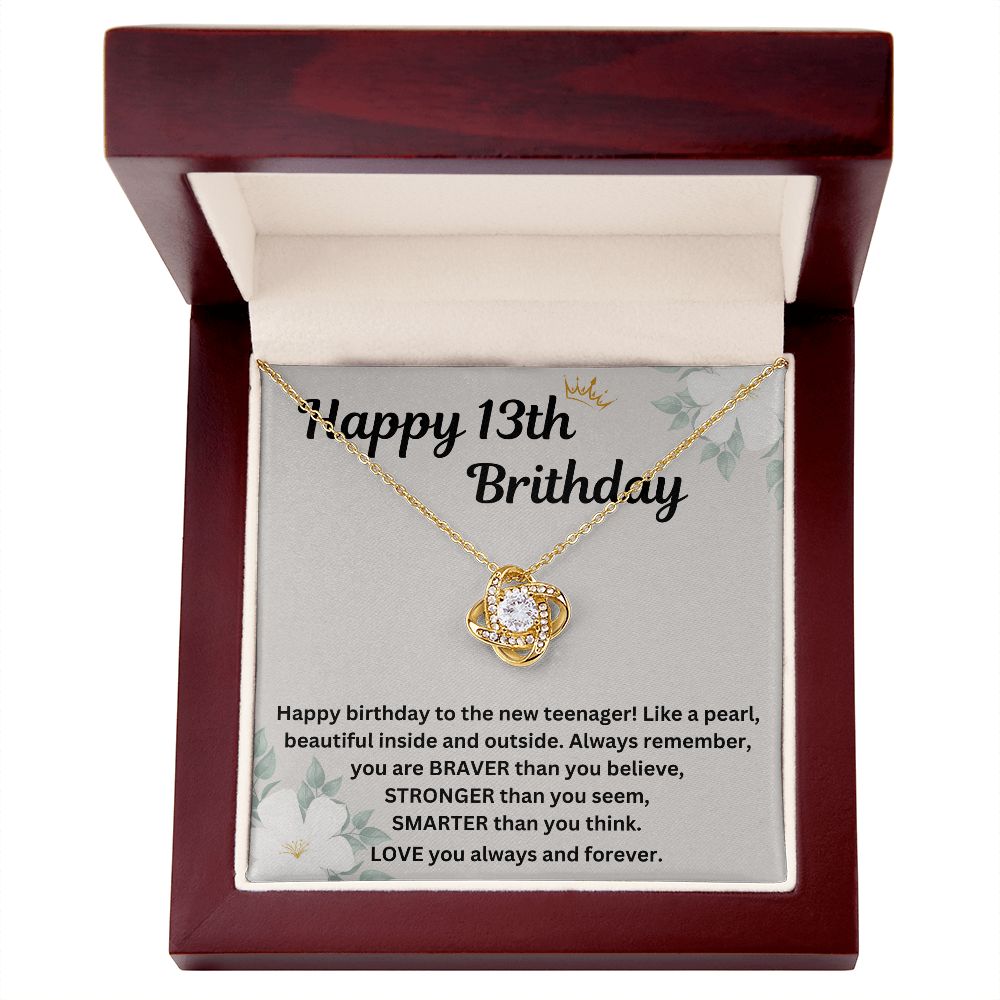 Birthday Gift Necklace for 13 Year Old Girl - Personalized Pendant and Message Card - Unique Gift Idea