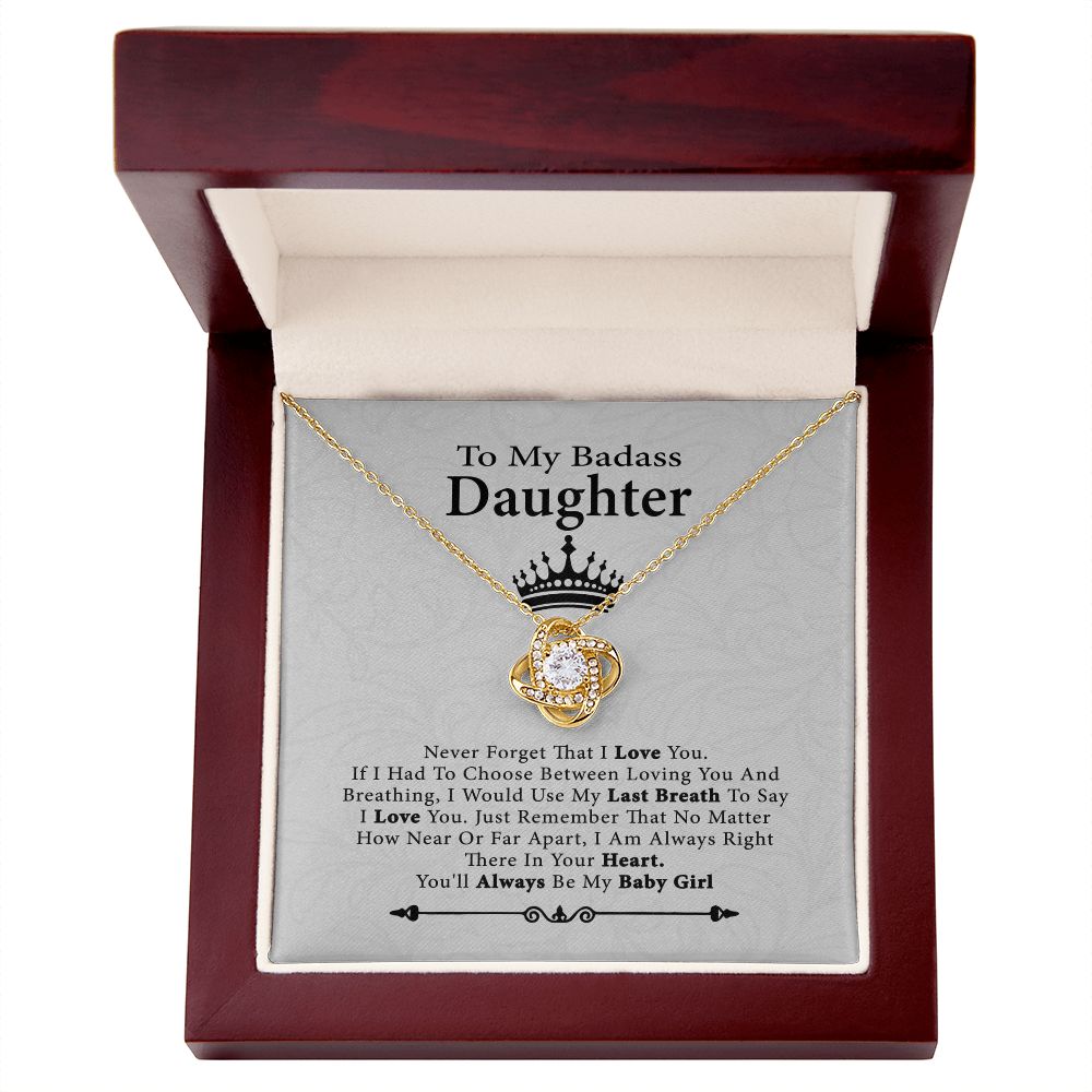 To My Badass Daughter Necklace From Dad, Badass Daughter Necklace Birthday Gift SNJW071207 B0BPD72VND