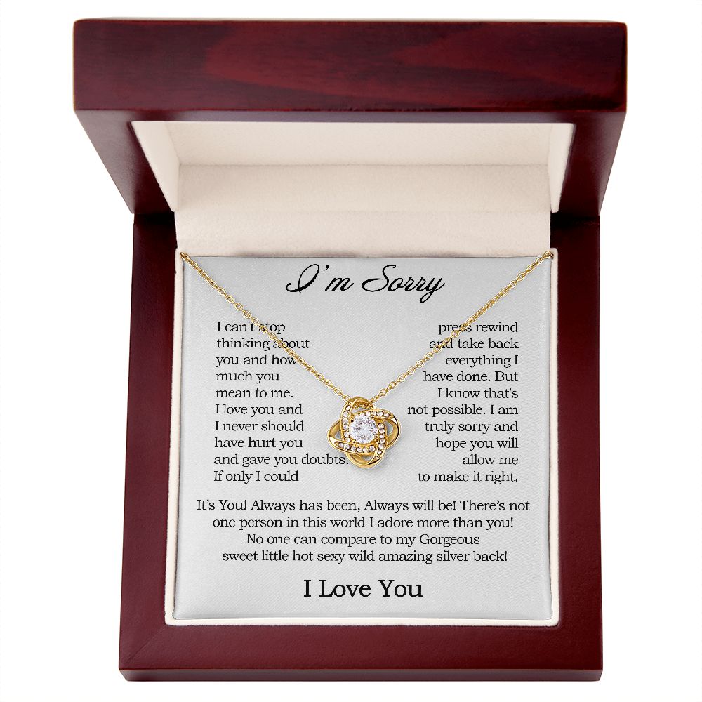 Apology Gift for Her, Love Knot Necklace, I'm Sorry Card, Forgiveness Gift, I'm Sorry Gift For Wife / Girlfriend, Gift To Say I am Sorry JWSN110626 (Custom 1312))