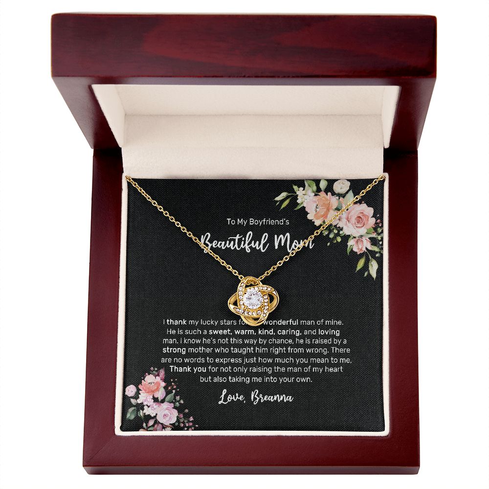 Boyfriend Mom Necklace,Gift for Boyfriend Mother,Birthday Gift,Christmas Gift,Mothers Day Gift for Boyfriends Mom Message Card tt2411 (Breanna)