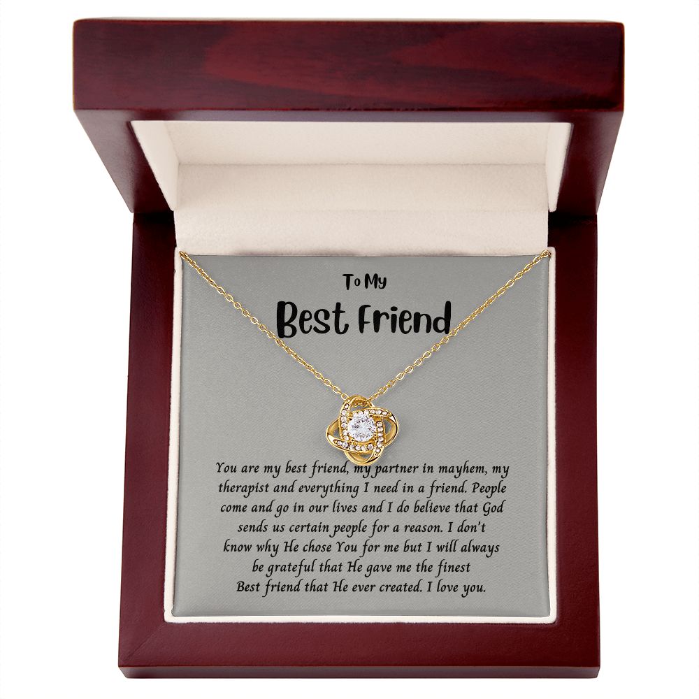 Forever Friends - To My Best Friend Love Knot Necklaces for Women with Message Card 200207