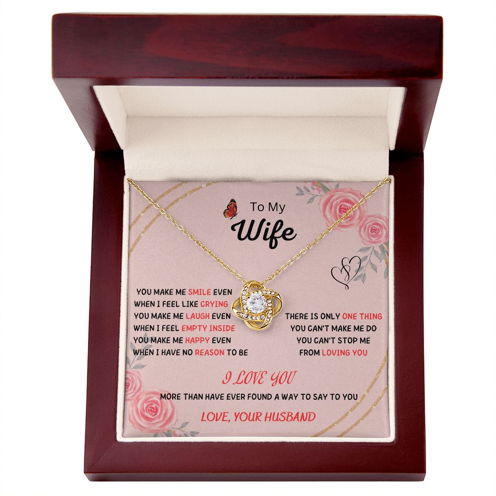 Forever and Always - To My Beautiful Wife with Love Knot Necklace and Romantic Message for Special Occasions 200204