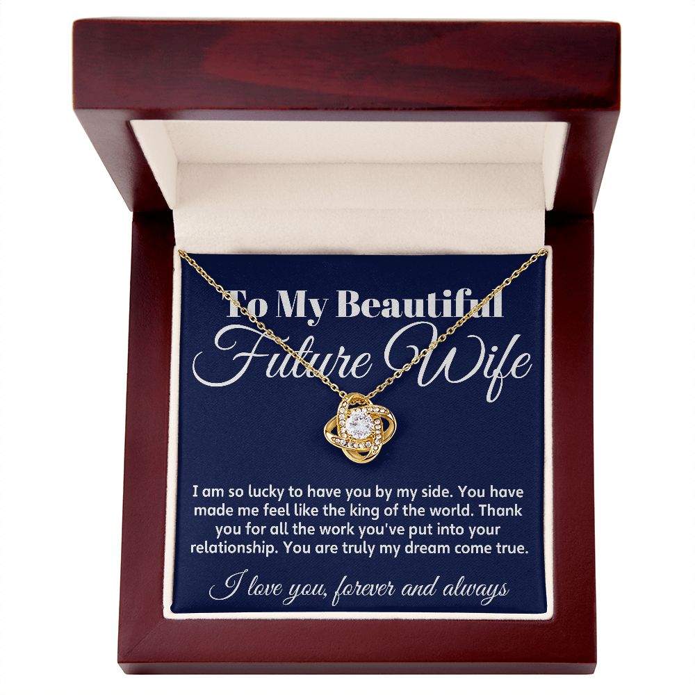 To My Future Wife Love Knot Necklace - Soulmate Necklaces For Women, Engagement Gift for Girlfriend Soulmate Jewelry Womens Jewelry Gifts Romantic Gifts For Her