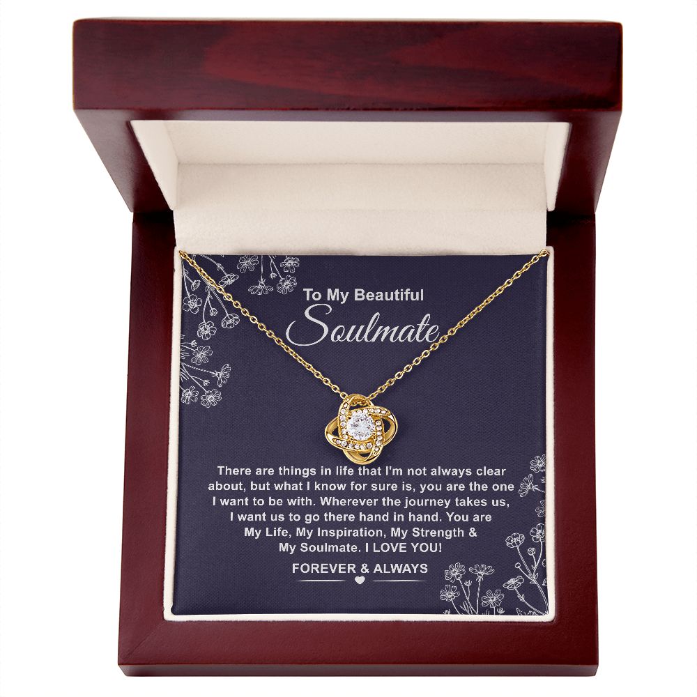 To My Beautiful Soulmate Silver Love Knot Necklace ##gift19121 B0BQJPJX69