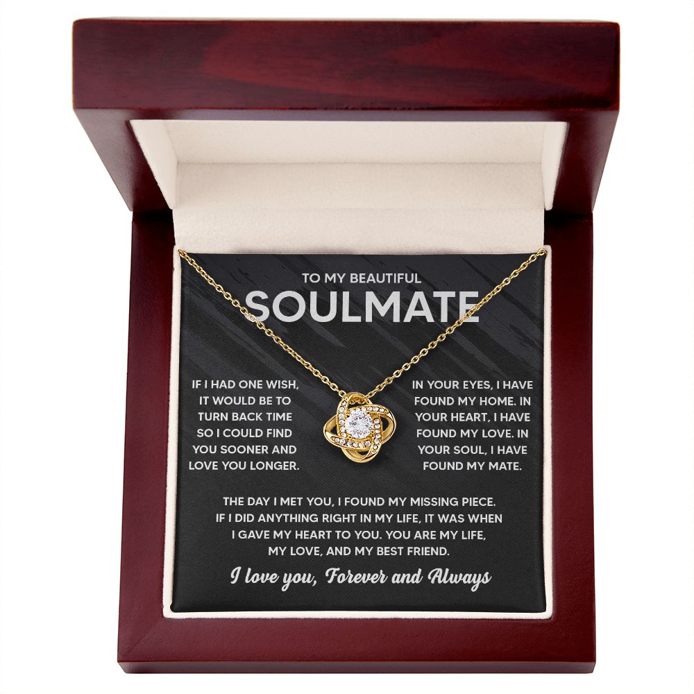 JWSHINEE To My Soulmate Necklace For Women 14K White Gold Plated Elegant Water Drop Gifts For Her