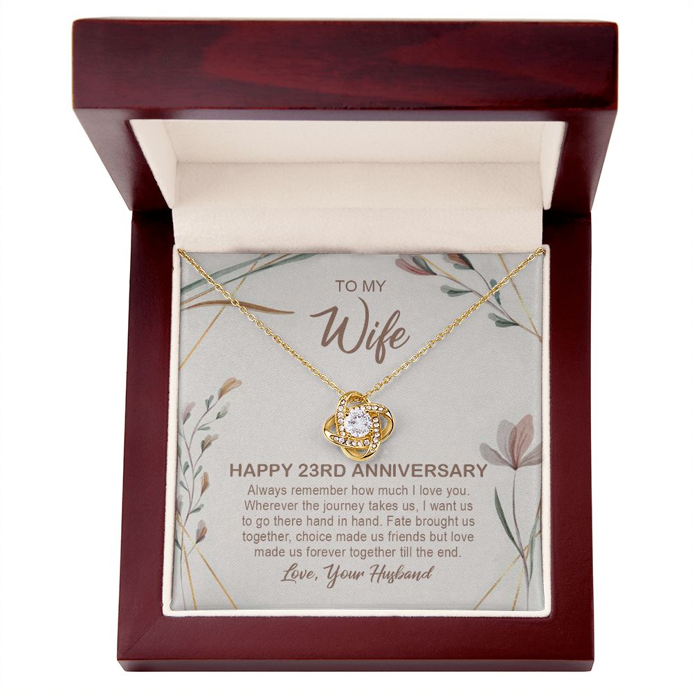 23rd Wedding Anniversary Wife Gift – 23rd Anniversary Love Knot Necklace Gift For Wife