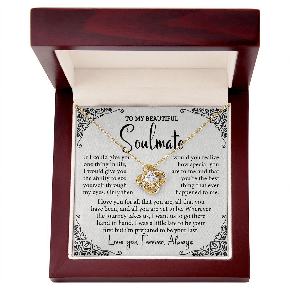 To My Soulmate Necklace, Love Knot Necklace B0BSVBVJ57