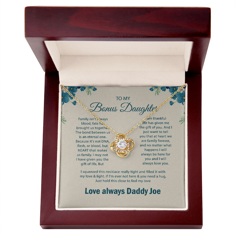 Bonus Daughter Gift, To my Bonus Daughter,Step daughter Gifts from Stepmom,Stepdaughter Gift, Bonus Daughter, Bonus Daughter Necklace JWSN110736 (Custom)