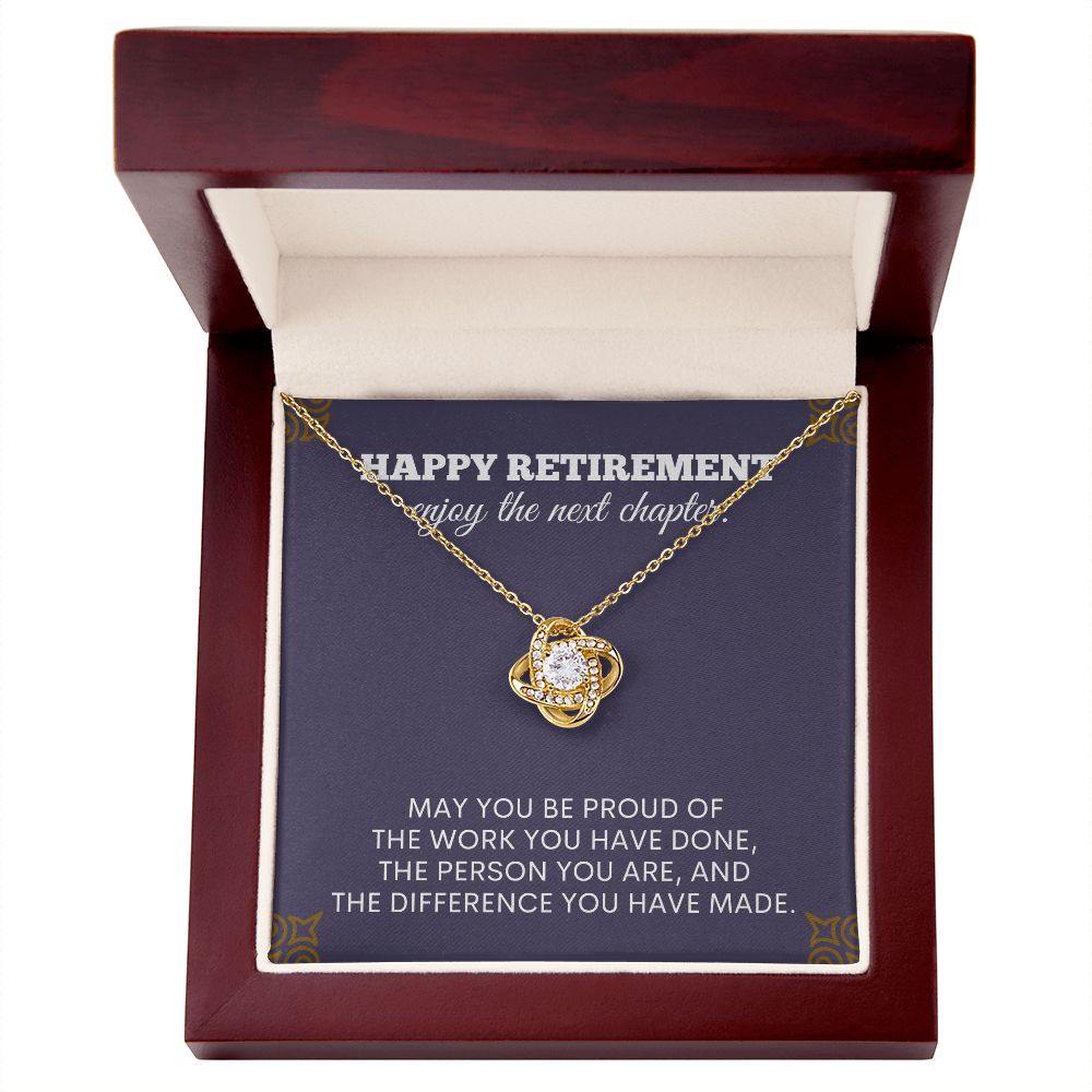 "Retire in style with our elegant retirement gifts for women necklace - the perfect way to commemorate a lifetime of achievements"