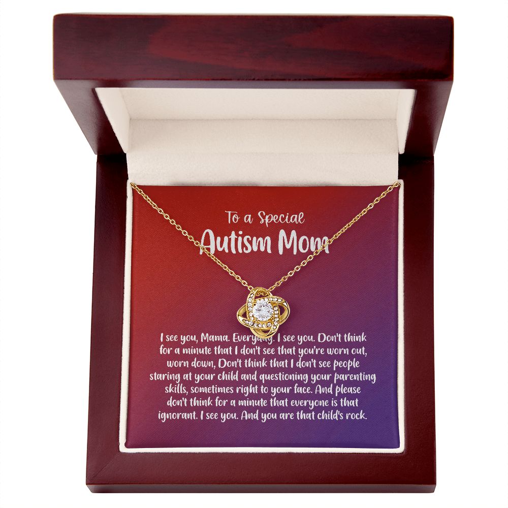 The Love Knot Necklace Autism Mom Gift, I See You, You Rock, Autism Mom Life AA-RMZS-37U9 B09QG36CRF