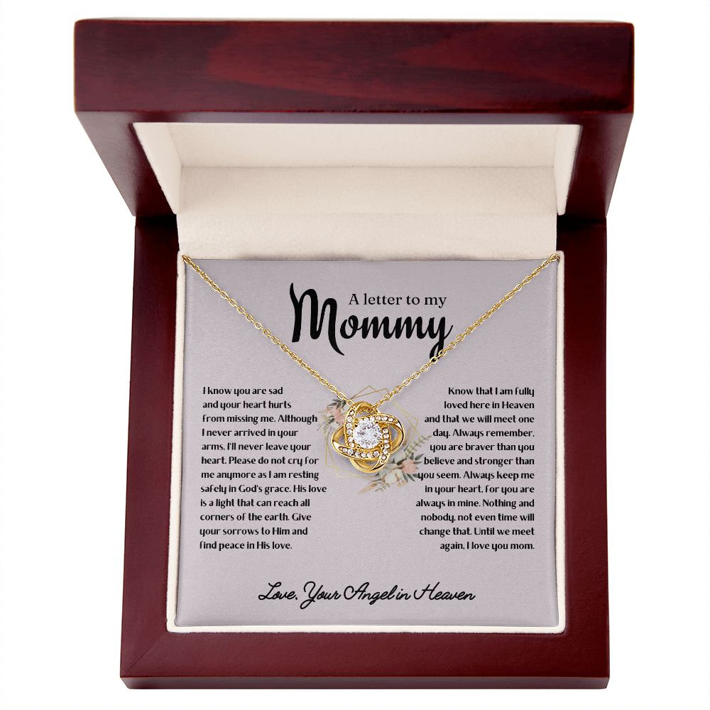 Miscarriage Remembrance Necklace, A letter to mommy - Sympathy Gift for Mother After Losing Baby Angel,  Baby Loss Gift, Infant Loss Gifts, Loss Of Baby Necklace SNJW23-230202