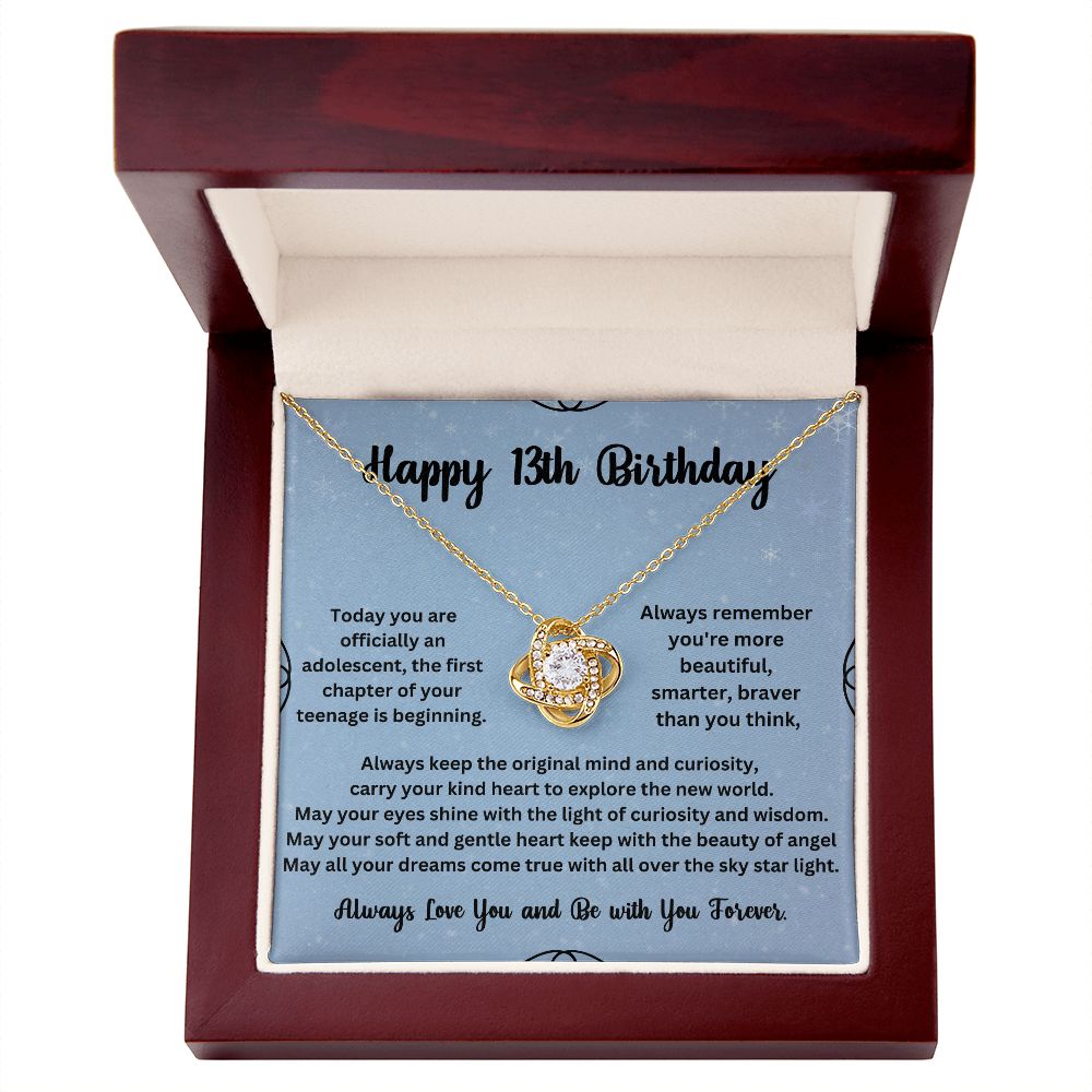 Personalized Birthday Necklace for Girls - 13th Birthday Gift with Message Card -  Special Gift