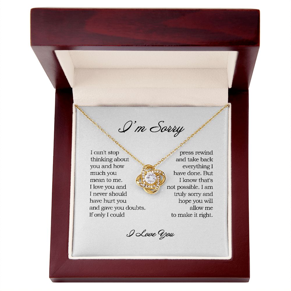 Apology Gift for Her, Love Knot Necklace, I'm Sorry Card, Forgiveness Gift, I'm Sorry Gift For Wife / Girlfriend, Gift To Say I am Sorry JWSN110626 B0BLLY9G74