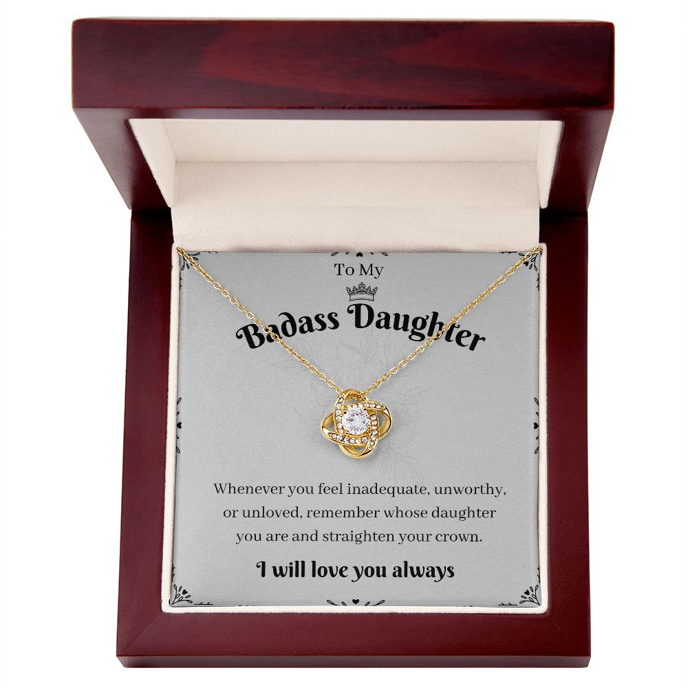 To My Badass Daughter Necklace - Unique and Inspiring Gift for Girls, Badass Daughter Gift, Badass Daughter Jewelry,  Daughter Gift From Mom or Dad SNJW23-230218