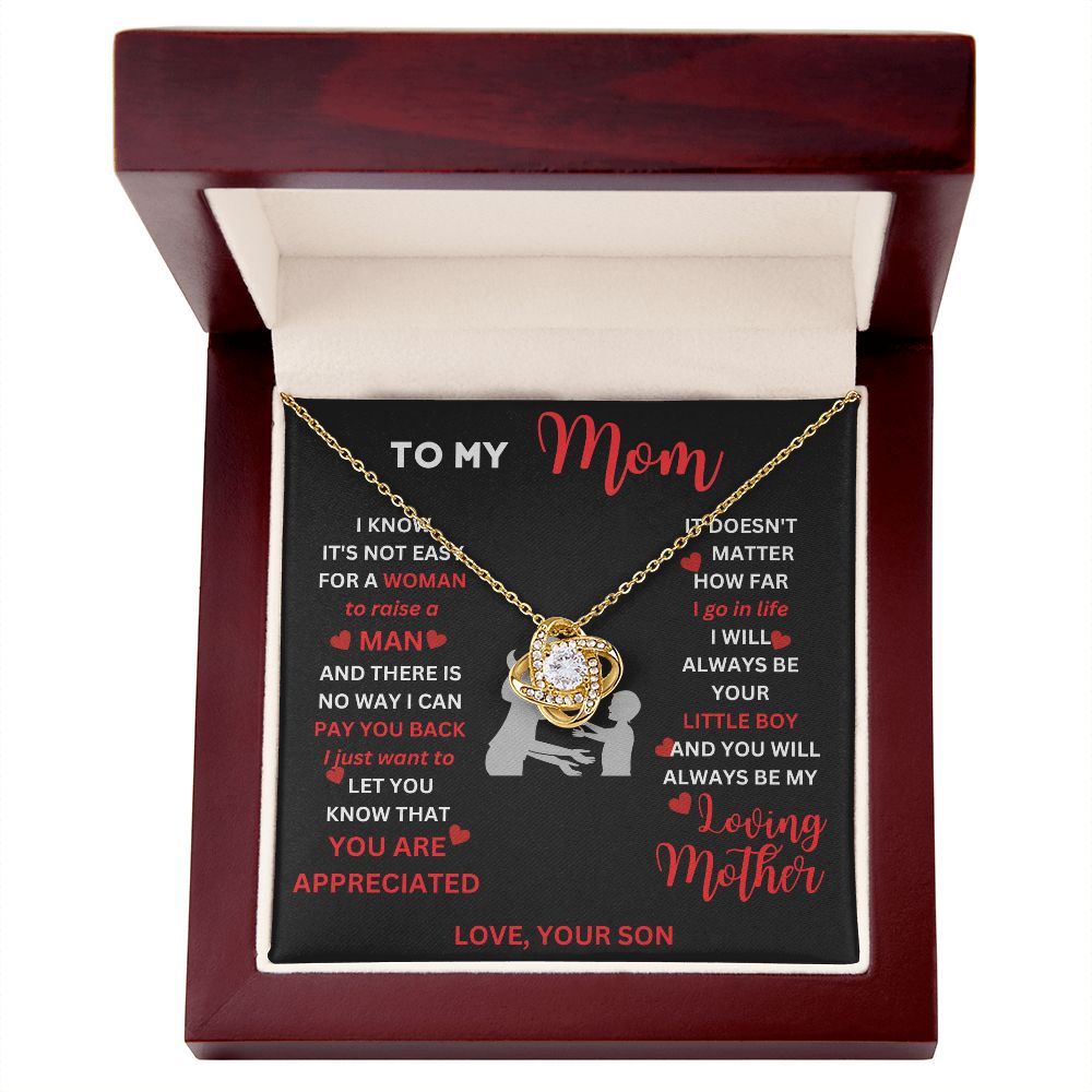Heartwarming Gifts for Mom from Son – Thoughtful Necklace with Personalized Message Card