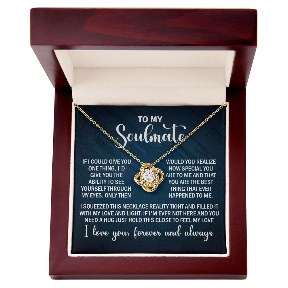 To My Soulmate Necklace Gift for Her on Anniversary, Birthday, Christmas, New Year