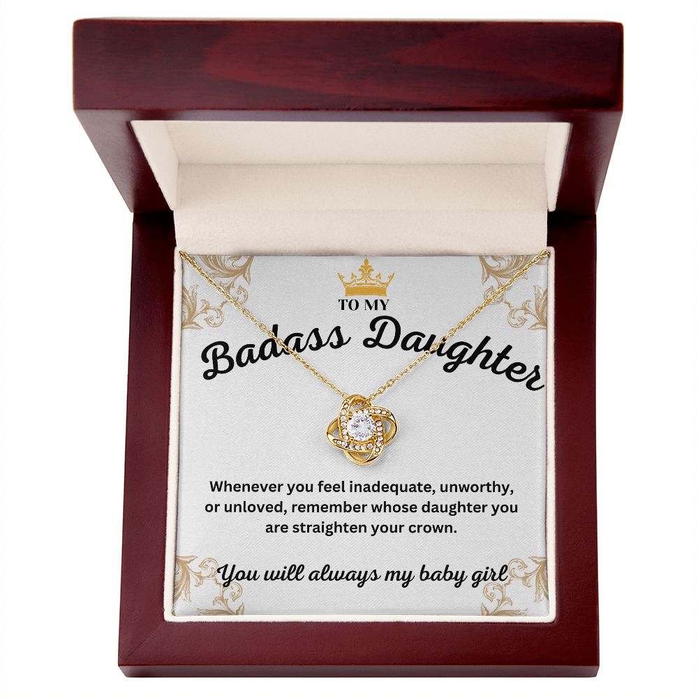 To My Badass Daughter Necklace - "You Will Always Be My Baby" Necklace - A Heartfelt Gift for Your Daughter
