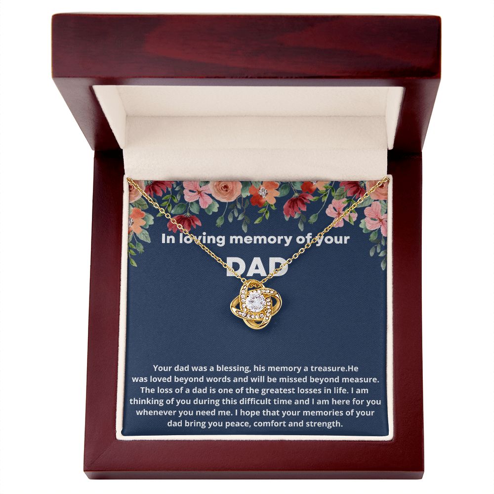 Loss of Dad Remembrance Necklace - Sympathy Gift for Grieving Loved Ones.