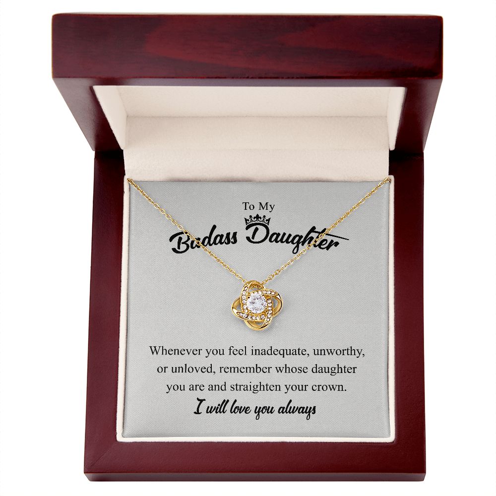 To My Badass Daughter - I Will Love You Always - Love Knot Necklace SNJW071201 B0BPDR98FH