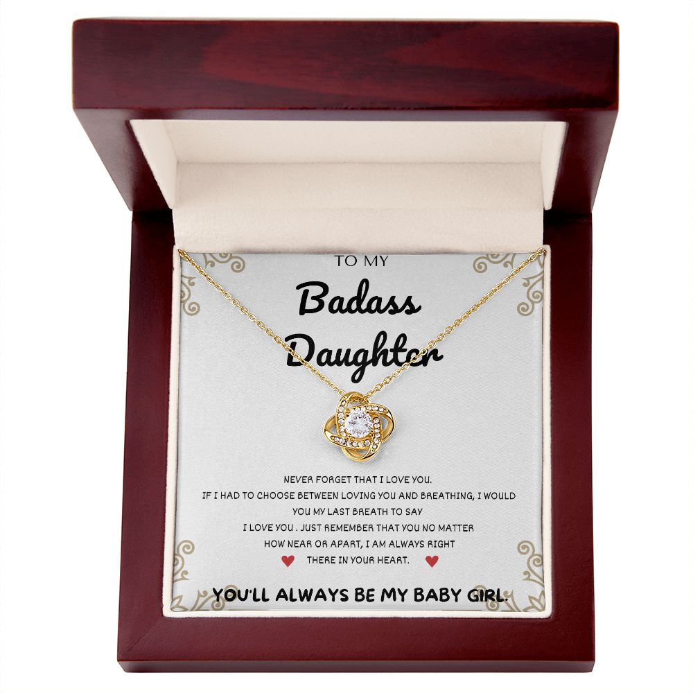 To My Badass Daughter Necklace - "Unconditional Love" Necklace - A Token of Your Endless Love for Your Daughter