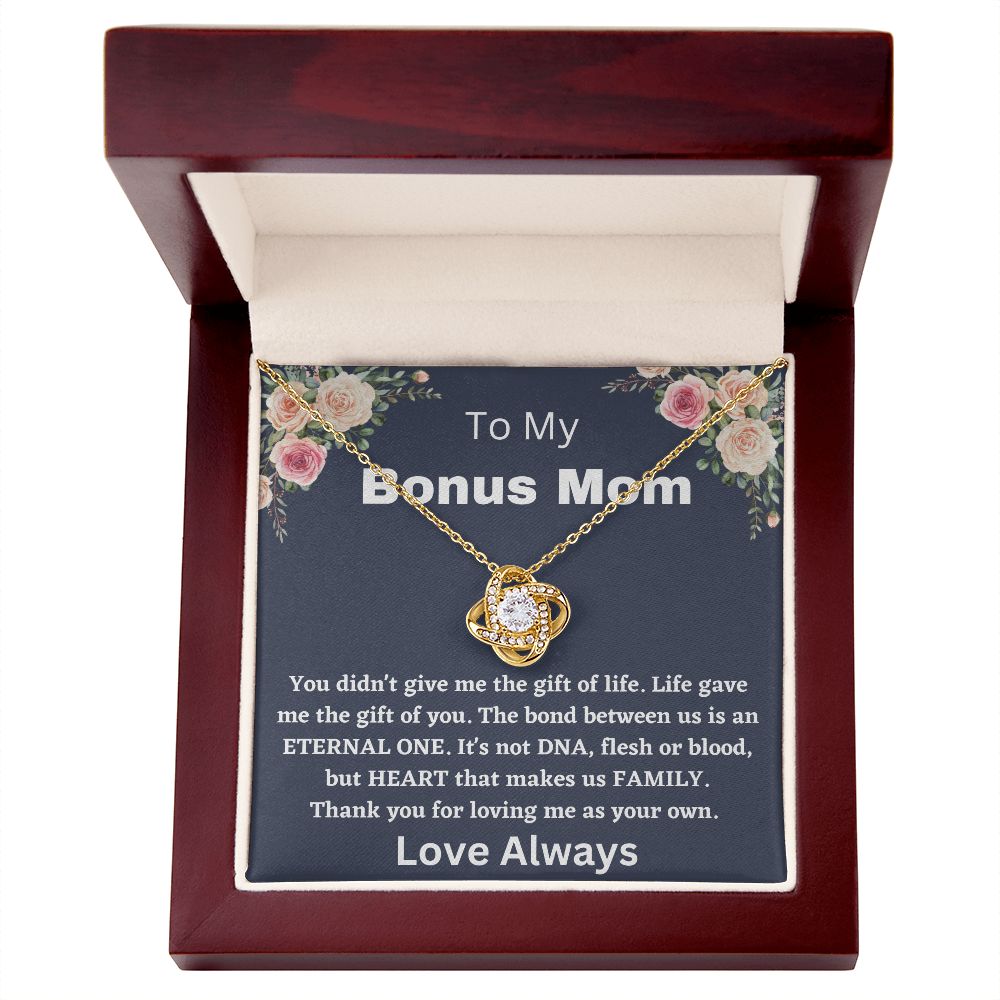 "Engraved Bonus Mom Necklace - Add a Special Message for Your Stepmother to Show Your Appreciation"