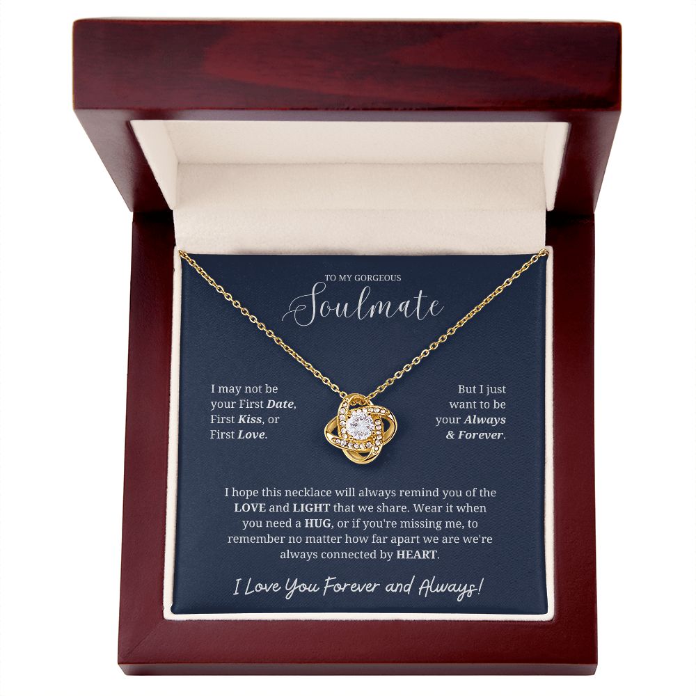 To My Soulmate Necklace for Women: A Beautiful Reminder of Your Love, Gifts For Soulmate, Soulmate Birthday, Soulmate Anniversary, Girlfriend Gift, Love Knot Necklace for her SNJW23-270206