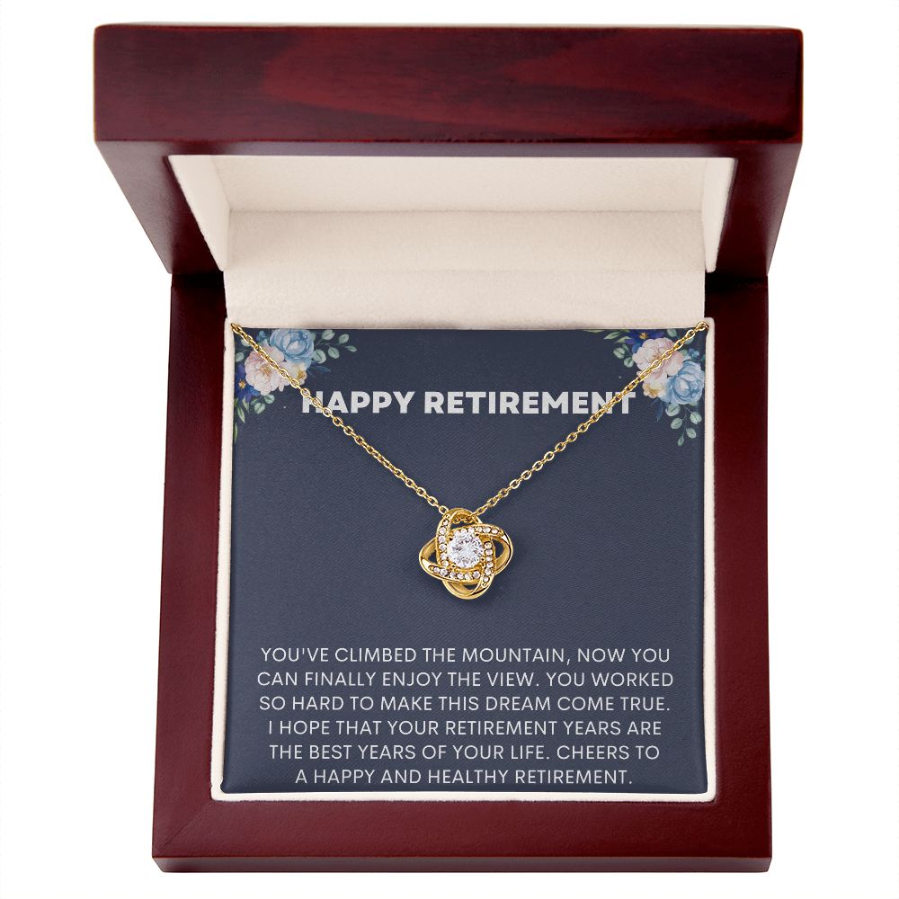 "Retire in style with our elegant retirement gifts for women necklace - the perfect way to commemorate a lifetime of achievements"