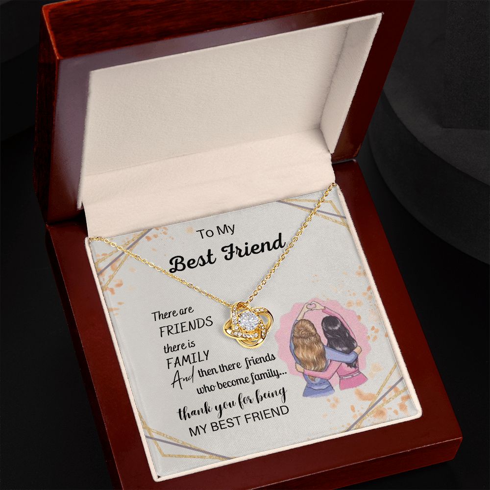 Soul Sisters - Love Knot Necklace To My Best Friend Necklaces for Women with Engraved Messages 200209